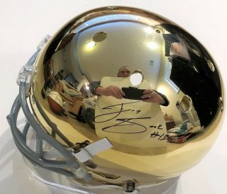 Ian Book Notre Dame Fighting Irish Signed Full Size Football Helmet W/coa Proof