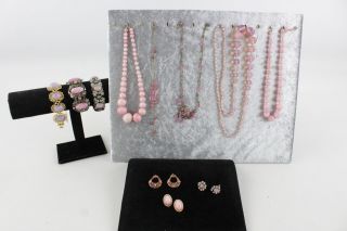 10 X Vintage Czech Filigree Jewellery Inc.  Peking Glass Bead Necklace,  Earrings