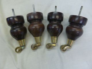 Set - Four Mahogany Finish Arts & Crafts / Vintage Furniture Settee / Chair Legs