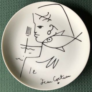 Vintage Jean Cocteau Limoges Porcelain Plate Signed Us