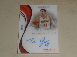 2018 - 19 Panini Immaculate Introductions Autograph Auto Trae Young 03/99
