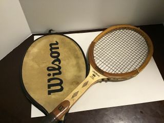 Vintage Wilson Jack Kramer Pro Staff Wooden Tennis Racket With Cover