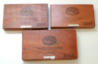 3 PADRON CIGAR BOXES Empty ALL WOOD Crafts Purse Guitar Storage 2000 3000 7000 2