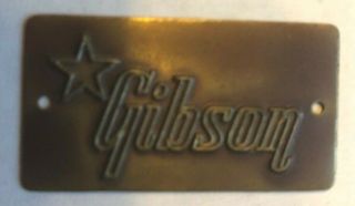 Vintage 1950s Gibson Brass Guitar Case Plate Logo Badge