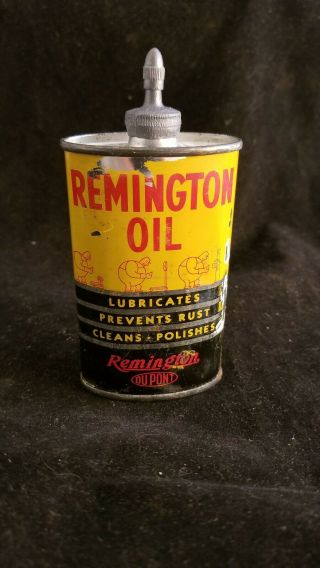 Vintage Remington Oil Can 4oz Handy Oiler Lead Top.  Remington Du Pont 15