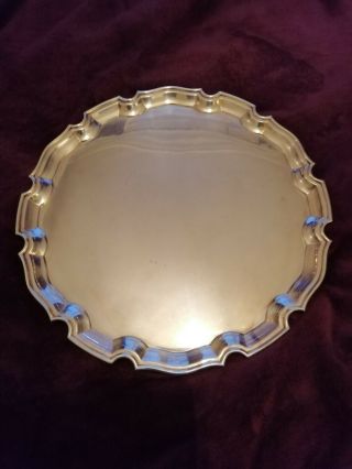 Heavy Solid Silver Sterling Salver Tray 853g Pie Crust 1976 Sheffield