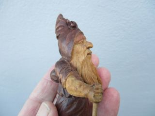 An Antique Carved Wooden Black Forest Figure of a Gnome c1900 3