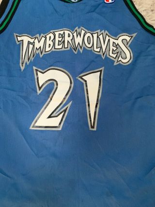 Kevin Garnett Minnesota Timberwolves NBA Blue Champion Jersey Size 52 2