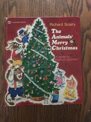 Vintage 1972 Giant Golden Book Animals Merry Christmas Jackson Richard Scarry