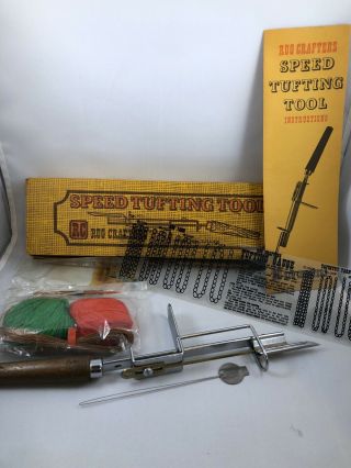 Vintage Rc Rug Crafters Speed Tufting Tool Complete Set W/ Instructions & Box