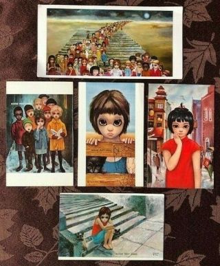 Vintage Keane Big Eye Postcards 