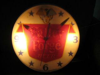 Vintage Valley Forge Beer Lighted Clock Adam Scheidt Brewing Norristown,  Pa 16 "