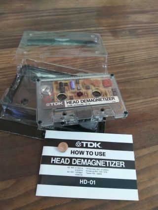 Tdk Hd - 01 Cassette Tape Deck Head Demagnetizer Japan Vintage Pre - Owned Awesome