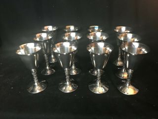 Set Of 12 Vintage Fb Rogers Silver Plate Wine Goblet