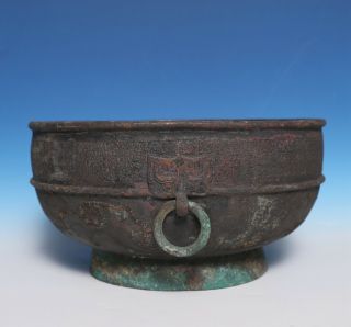 Archaic Chinese Han Dynasty Antique Old Ritual Bronze Vessel Storage Cs36