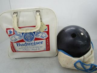 Vintage Budweiser Bowling Bag W/ Columbia 300 Bowling Ball