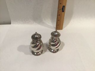 Vintage Silver Plated W B Mfg Co Salt and Pepper Shakers Twisted Design 2