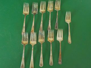 11 Vintage Mar 13,  1923 Wm Rogers And Sons Aa Silver Plate Mayfair Salid Fork (sm)