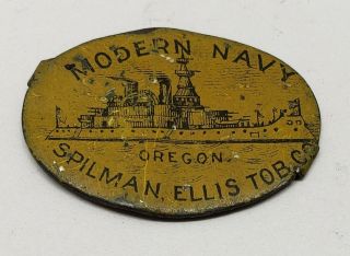 Modern Navy Spilman,  Ellis Tobacco Tag Oregon Tin Tag Rare