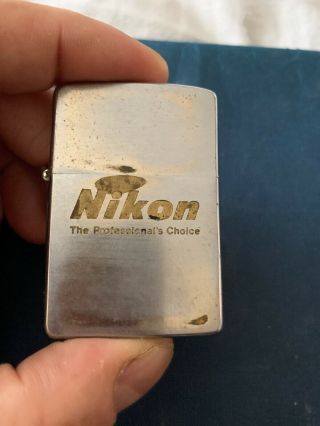 Vintage 80 Chrome Nikon Camera The Professional Choice Advertising Zippo Lighter
