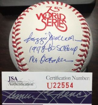 Reggie Jackson Ny Yankees Signed Ws Baseball 1978 Champs Mlb Jsa Autographed