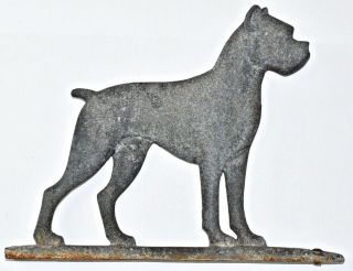 Vintage Iron Boxer Dog Weather Vane Steel Gray Color