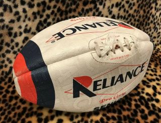 Vintage Reliance Pro Grip Senior Austrailian Rugby League White Football Ball