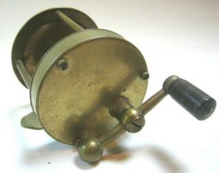 Antique Abbey & Imbrie Brass Ball Handled Casting Reel Size 3 J Vom Hofe