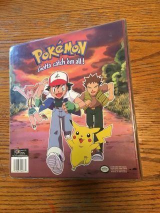 Vintage 1999 Pokemon 3 Ring Binder,  With Notebook,  Card Collector Holder