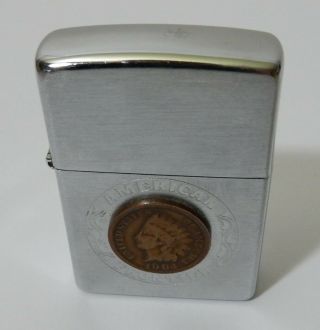 1997 American Frontier Zippo Lighter 1904 Indian Head Penny