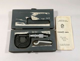 Vintage Scherr Tumico Micrometer 0 - 1 " 1/4 " Diameter Tools