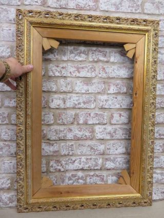 Vintage Old Picture Frame Gold Fits A 26 Inch X 18 " Painting