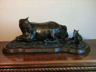Vintage Bronze Horse Sculpture By Suzanne Fiedler Signed,  Marked 1974,  Entitled F
