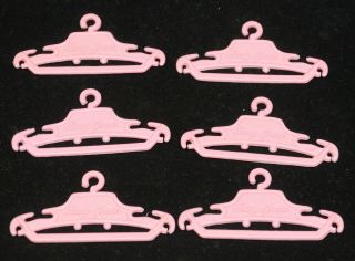 6 Vintage Pink Plastic Susy Goose Clothes Hangers For Barbie