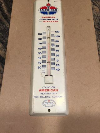 Vintage Standard American Heating Oils Thermometer 1962