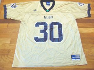 Vintage Adidas Ncaa University Of Notre Dame Irish Gold Football Jersey Size Xl