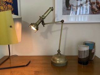 Chapman Brass Flashlight Table Lamp Articulating Hollywood Regency Decorator Mod