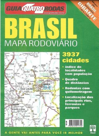 Huge Road Map Brazil Brasil Mapa Rodoviário Abril Guia Quatro Rodas São Paulo
