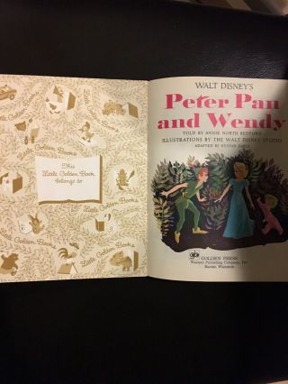 A Little Golden Book Walt Disney Peter Pan And Wendy 1978 2