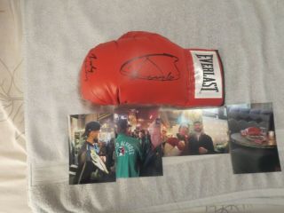Canelo Alvarez Signed Boxing Glove & Rocky Fielding.  With Photos 1000 Authentic