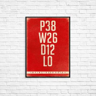 Arsenal Invincibles Record A3 Art Poster Retro Vintage Style Print Typography