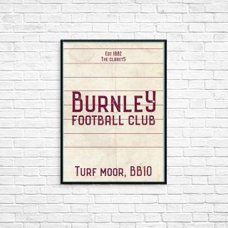 Turf Moor Burnley Fc A3 Picture Art Poster Retro Vintage Style Print Clarets