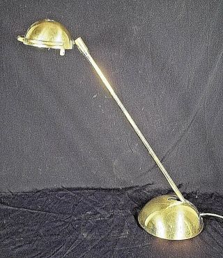 Vintage Mid Century Koch,  Lowy Brass Adjustable Long Neck Domed Desk Lamp