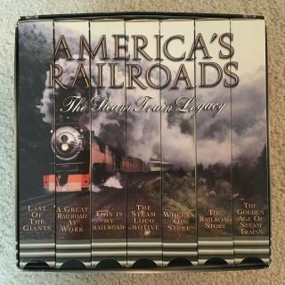 Americas Railroads The Steam Train Legacy 7 Vhs Tapes - Vintage