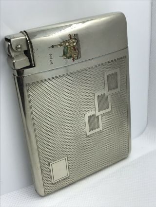 Vintage Combination Lighter And Cigarette Case Holder Made In Austria Wien