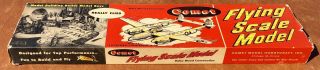 Vintage Comet Flying Scale Model Balsa Wood Airplane Lockheed Lightning P - 38 NOS 2