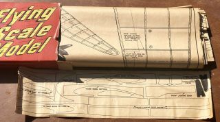 Vintage Comet Flying Scale Model Balsa Wood Airplane Lockheed Lightning P - 38 NOS 3