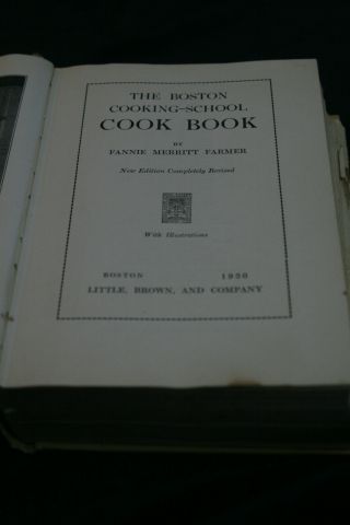 Vintage The Boston Cooking School Cook Book Fannie Farmer 1930 Early Edition 3