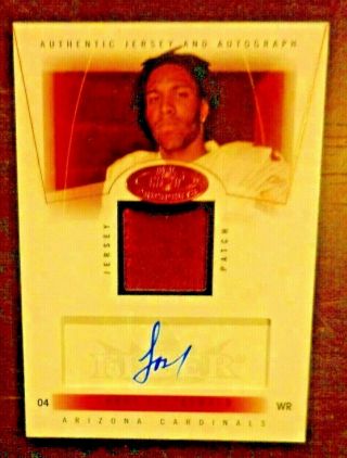 2004 Larry Fitzgerald 6/140 Fleer Hot Prospects Auto Patch Rookie Rc