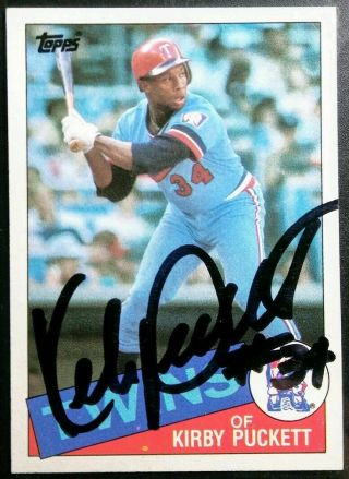 1985 Topps Kirby Puckett Signed Autograph Twins Rookie Card Hof D.  06